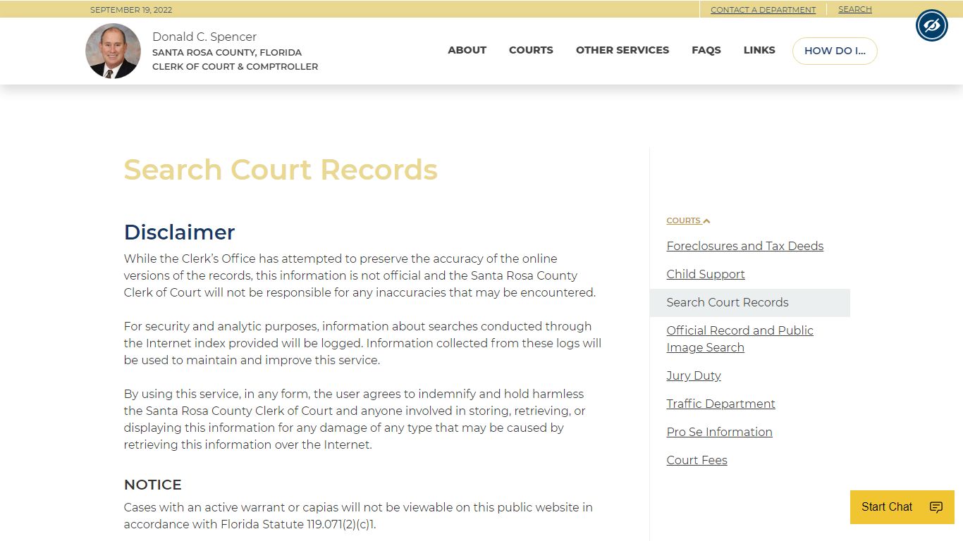 Search Court Records - Santa Rosa County, FL Clerk of Court & Comptroller